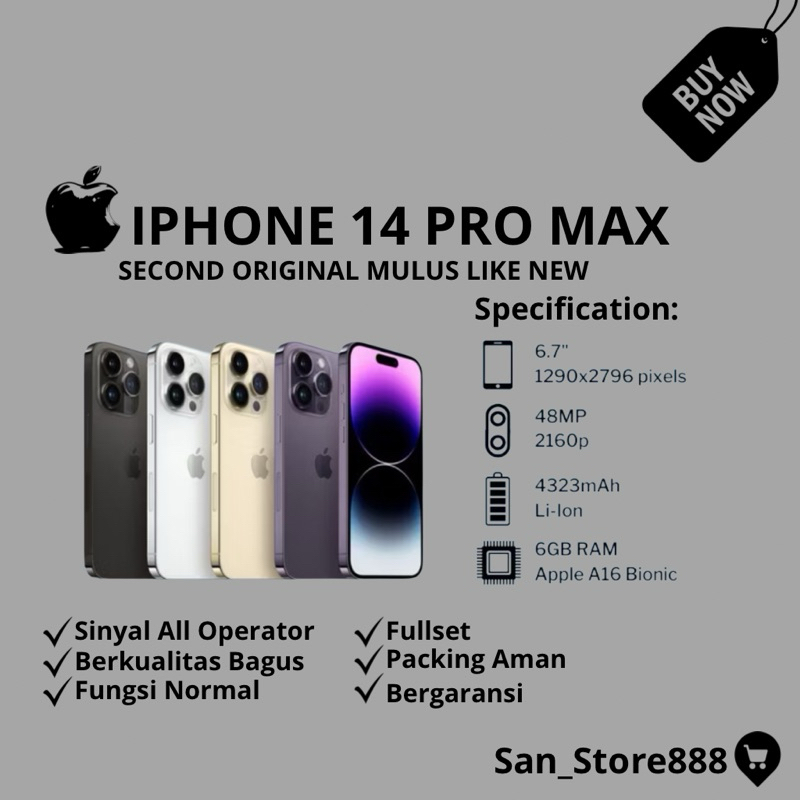 iP14 Pro Max Second inter iMei Tidak Terdaftar mulus