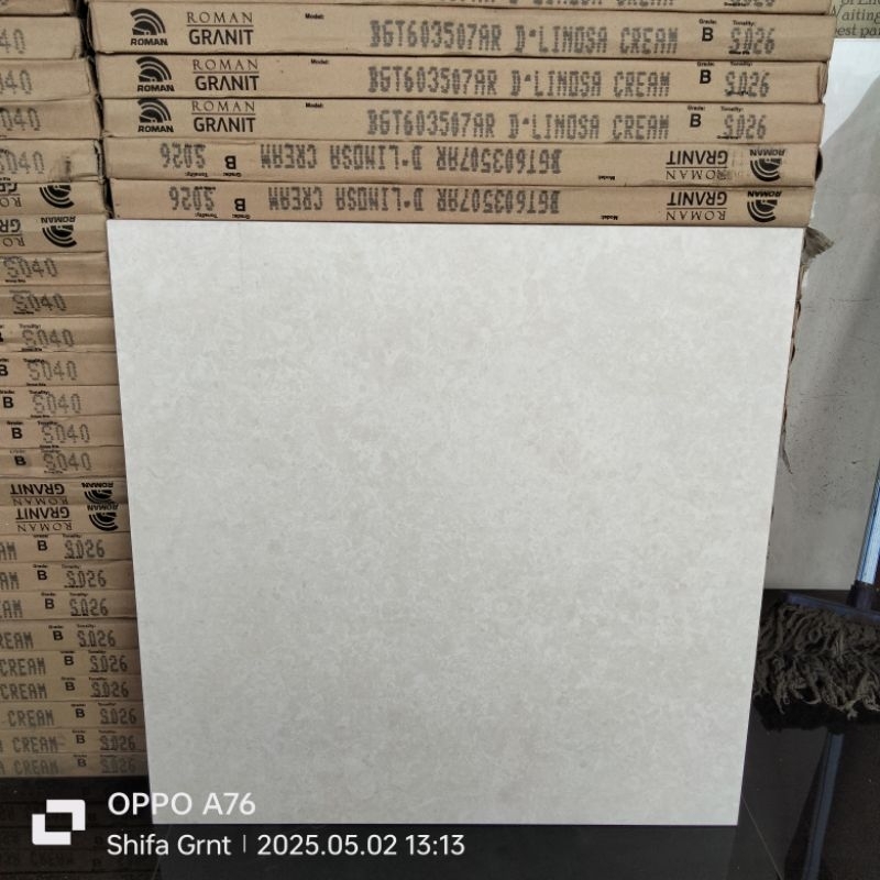Granit lantai 60x60.D Linosa Cream kw.B/Roman