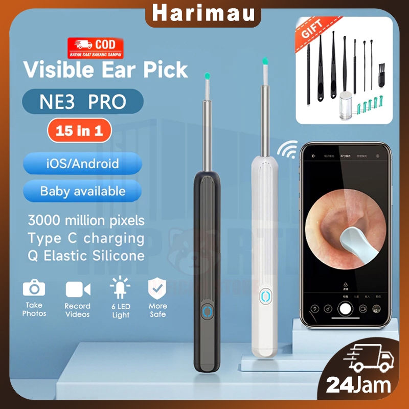 Pembersih telinga bayi korek kuping LED bayi pembersih kuping smart kamera WiFi hp korek kuping