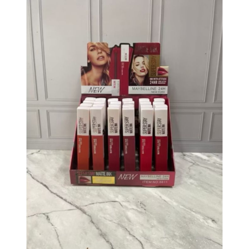 Perbok Lipgloss Maybelline Barcode Super Stay Matte Ink / Lipstik Cair