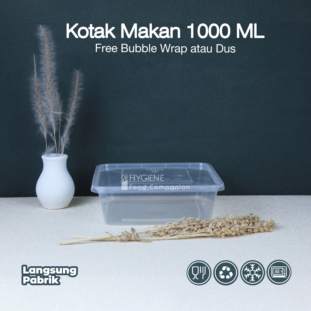 Lunch Box Square 1000ml / Thinwall 1000ml Persegi / Food Container