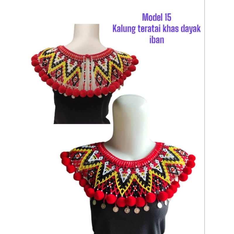 Model 15 - Kalung teratai dayak / kalung dayak / kalung manik dayak / kalung manik manik / kalung da