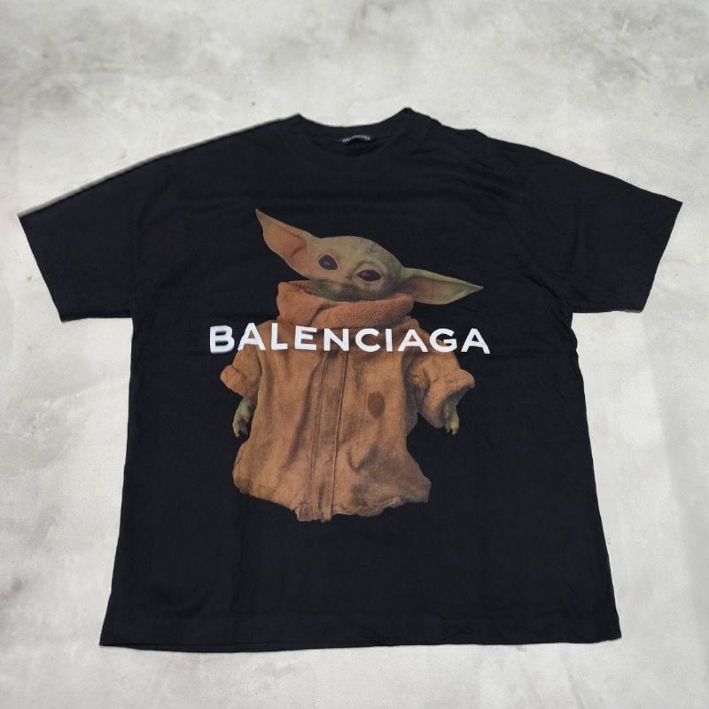 Baju kaos pria balenciaga x star Wars Yoda hitam