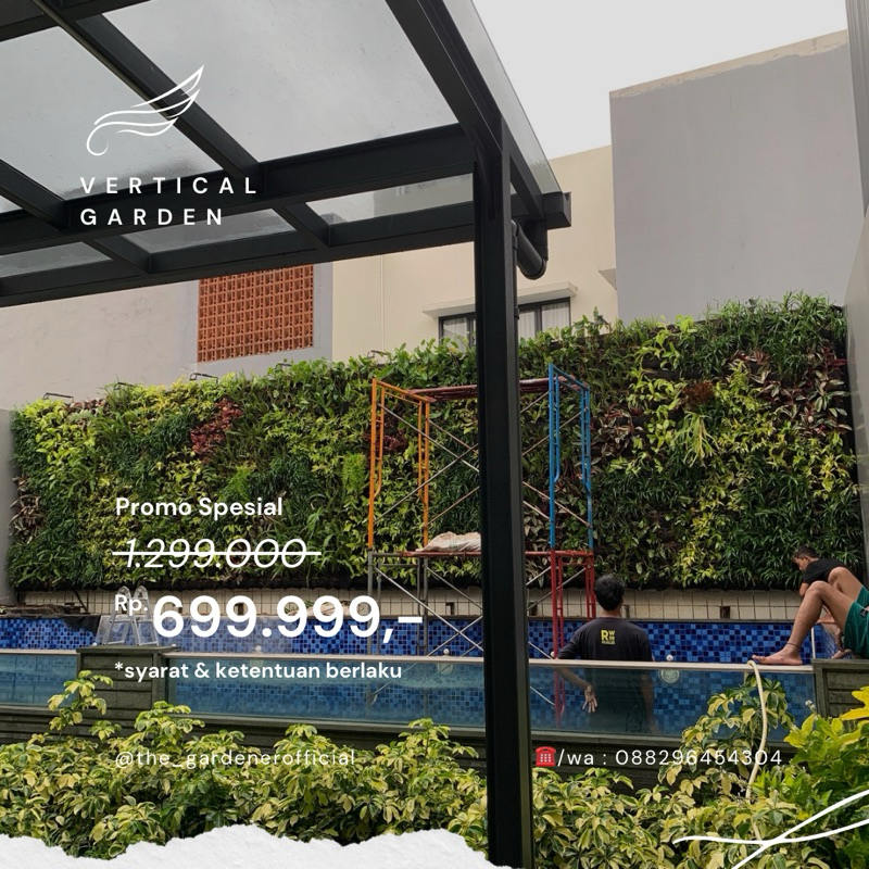 Jasa Pembuatan Taman Vertical Garden - Taman Vertical Garden Dengan Tanaman Hidup