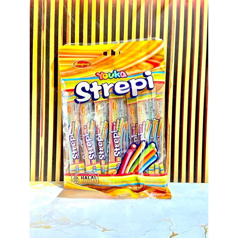 

YOUKA STREPI / PERMEN / PERMEN LUNAK / YUPI / JAJAN VIRAL / SNACK HARIAN / CHIKY / RENTENG / SNACK ANAK ANAK / COKLAT WARNA WARNI