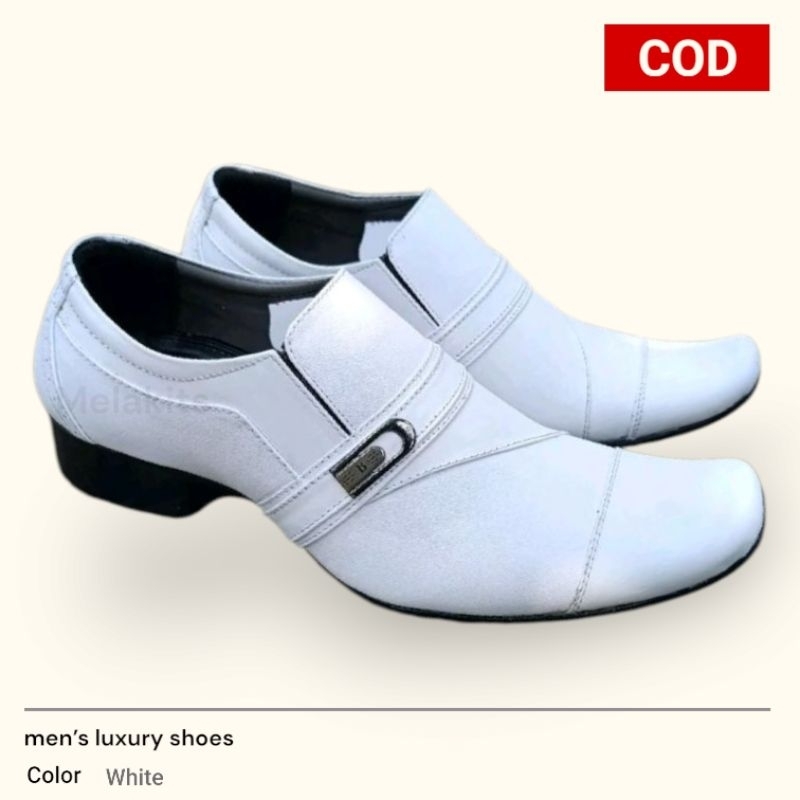Sepatu Pria Sepatu Pantofel Pria Putih Kulit Asli