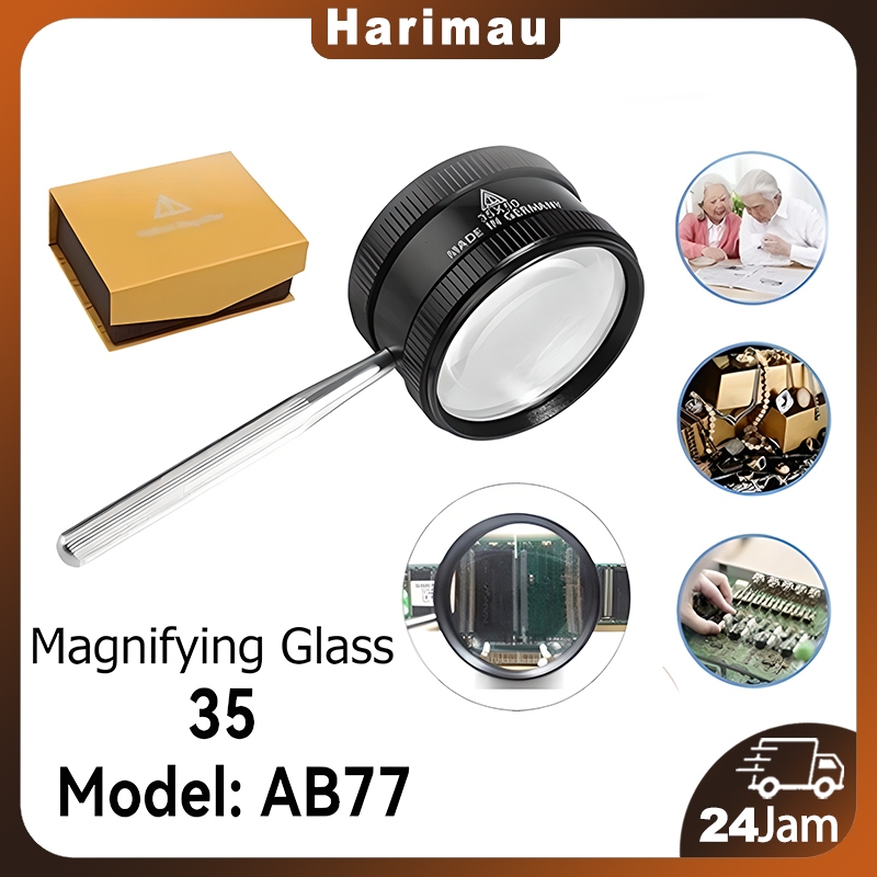 

Kaca Pembesar 35x AB77 Lup Lensa Magnifier Komponen Loupe Membaca Perhiasan Handheld
