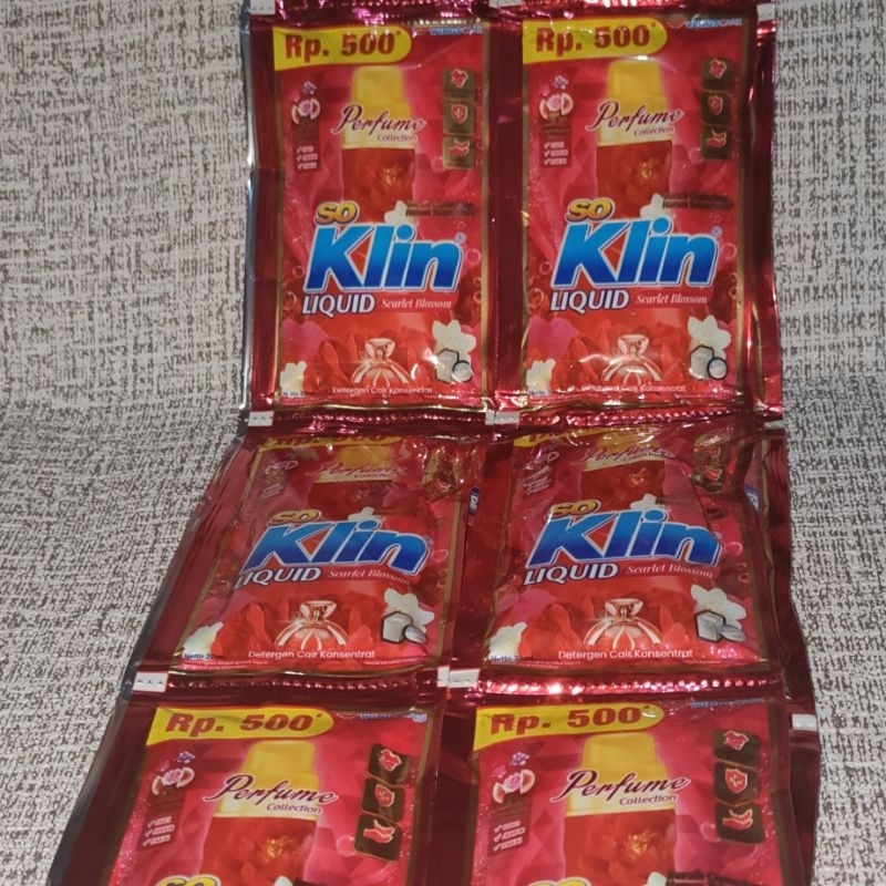 [1 renceng] 12×20ml SoKlin Liquid Varian Scarlett Blossom Detergen Cair Konsentrat WingsCare