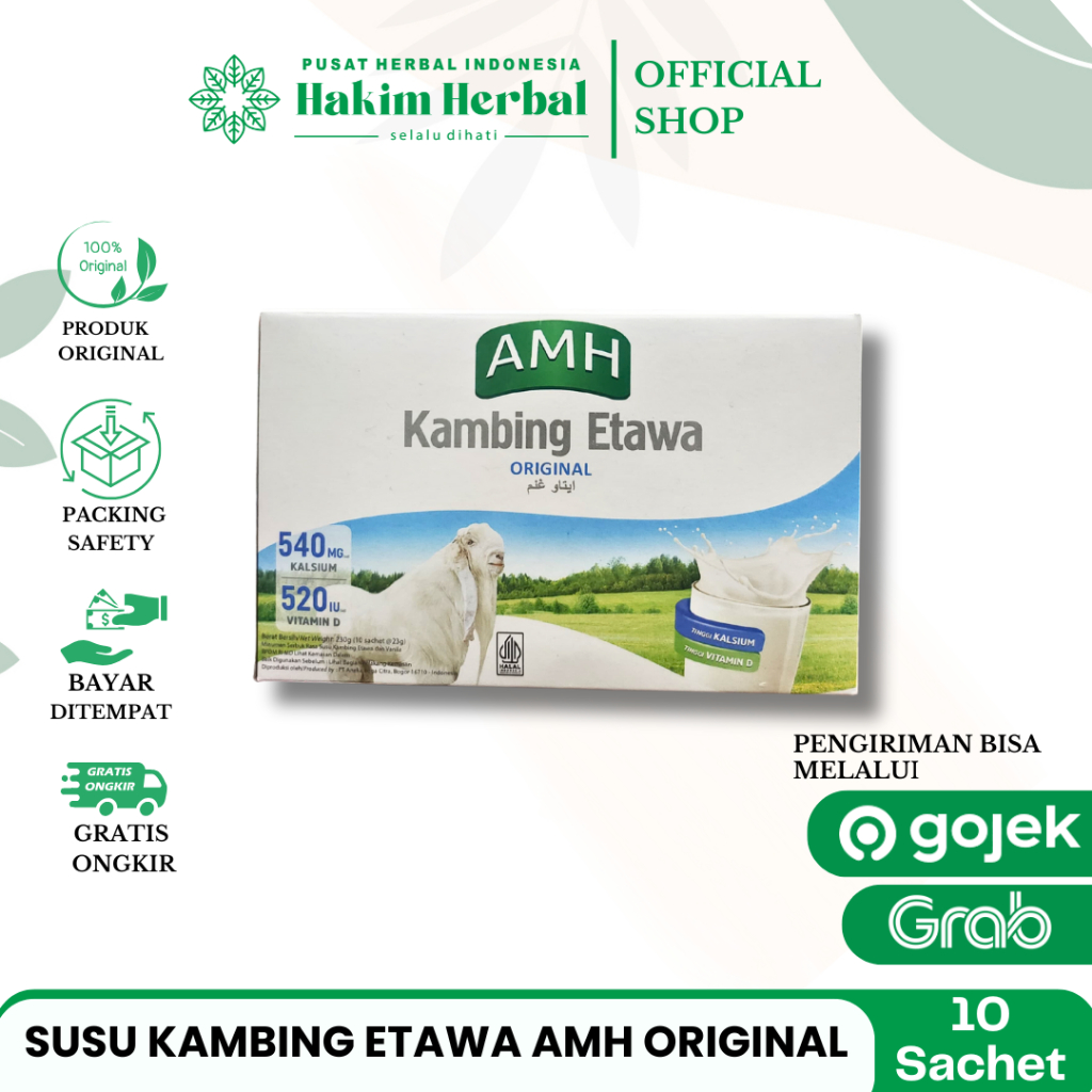 

Susu Kambing Etawa Rasa Vanila Merk AMH Isi 10 Sachet