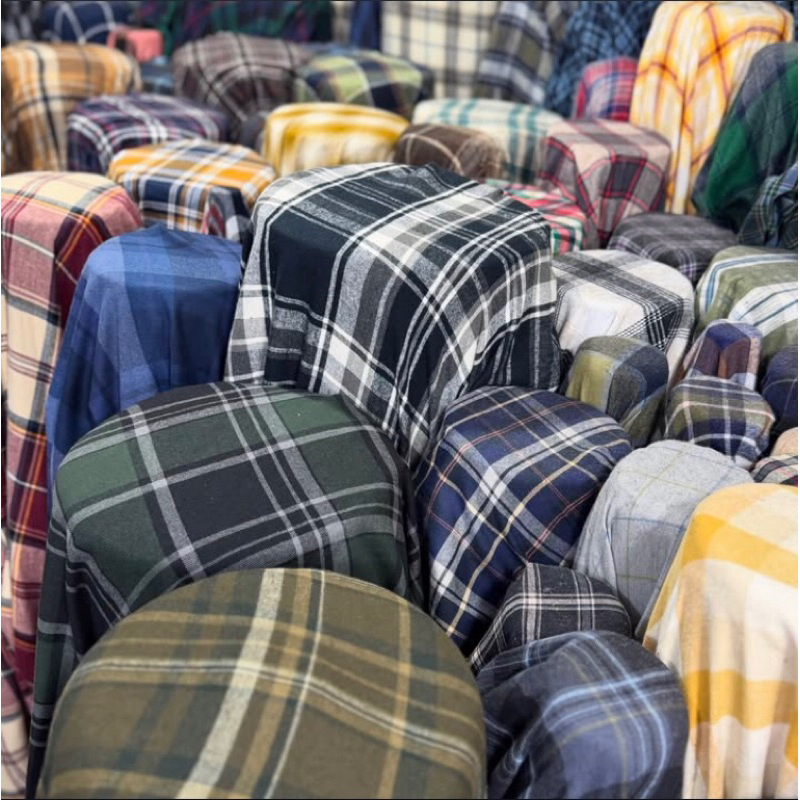 Bahan Kain Katun Flanel Import Bahan Kemeja Flanel Kotak kotak Bahan Kemeja Flanel