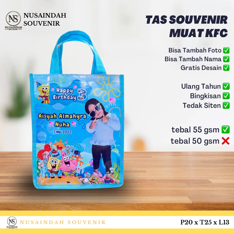 

Tas Ulang Tahun muat KFC - Tas Tedak Siten - Tas Bingkisan - Kain spunbond 55gsm