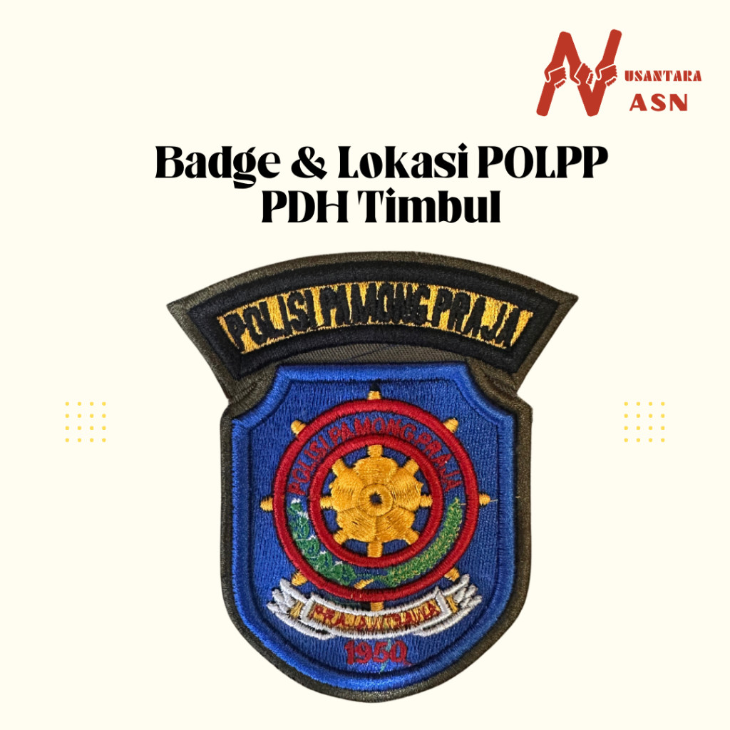 Atribut Badge Bordir Lokasi POLPP PDH Timbul