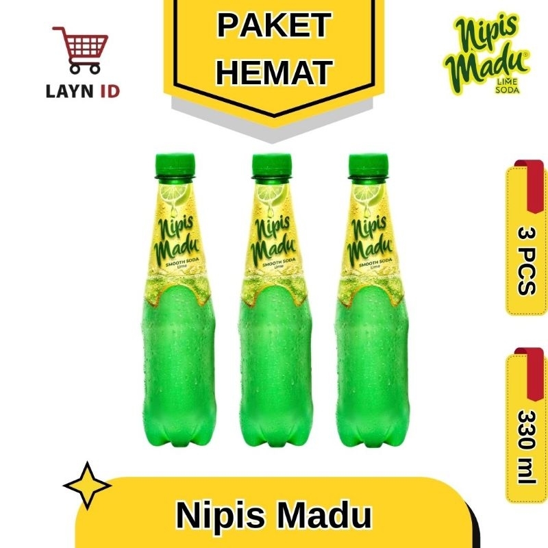 

Nipis Madu Lime Soda 330 ml PAKET HEMAT 3 PCS - Minuman Berkarbonasi perpaduan Nipis dan Madu yang segar