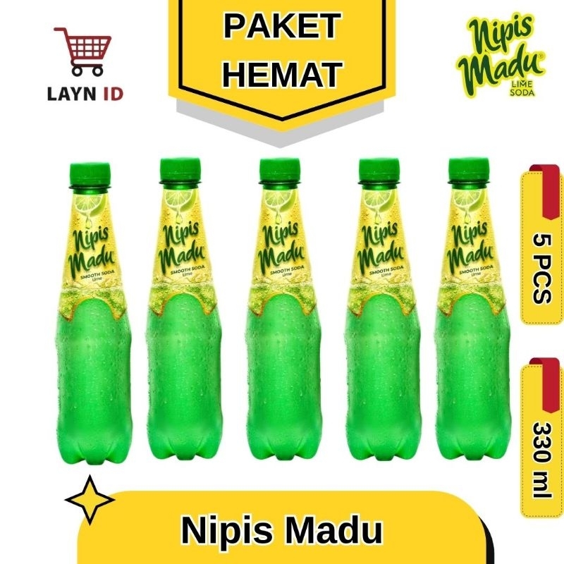 

Nipis Madu Lime Soda 330 ml PAKET HEMAT 5 PCS - Minuman Berkarbonasi perpaduan Nipis dan Madu yang segar