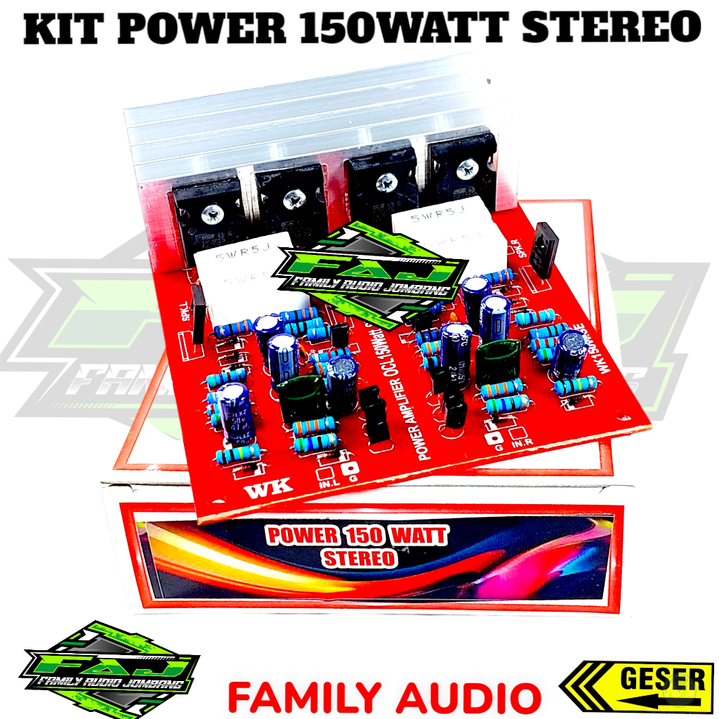 Driver Power Amplifier Stereo OCL 150w 150Watt Lengkap TIP final ST Tip 2955 3055