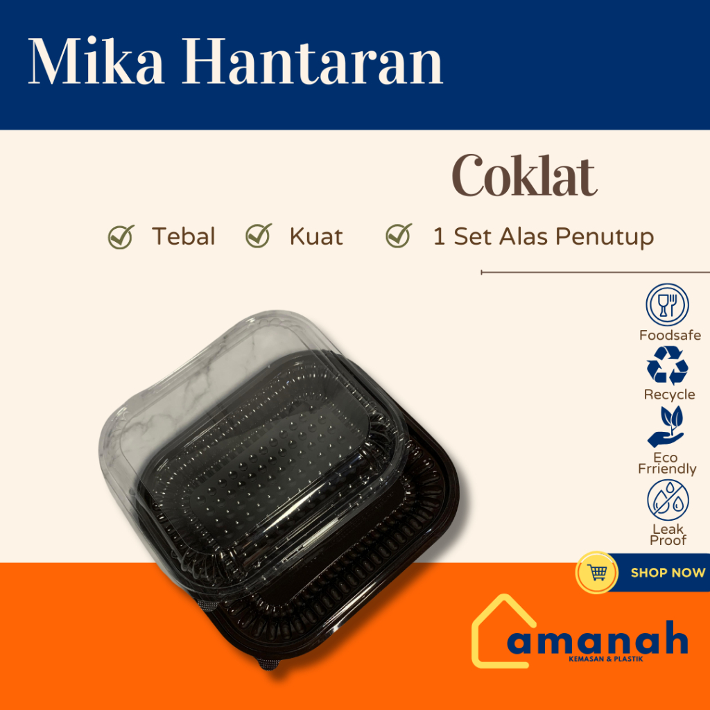 Mika Nampan Coklat / Tray Nampan Kue / Mika Hantaran Coklat Kotak