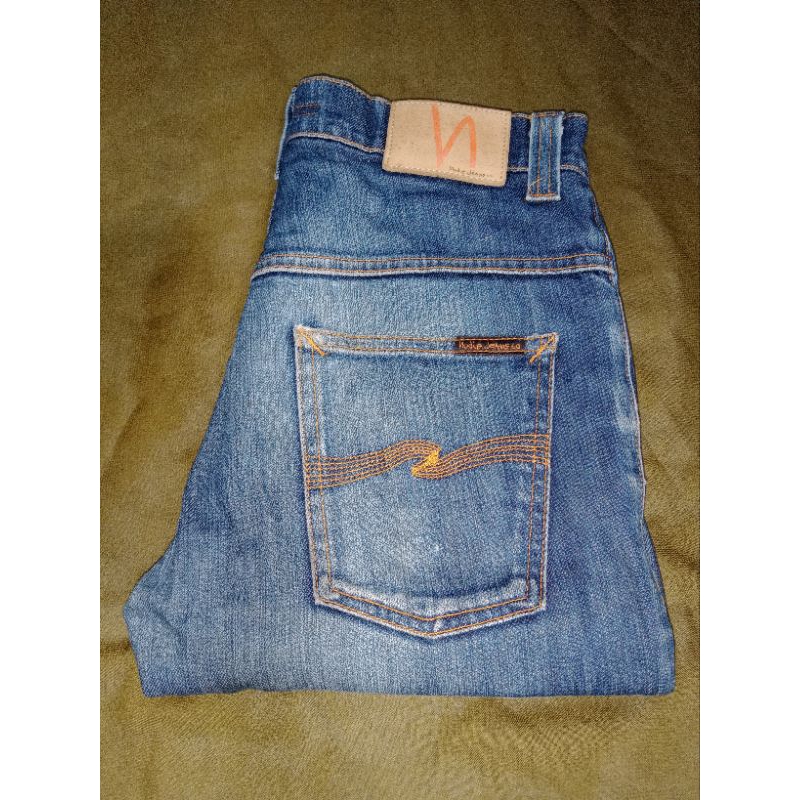 Nudie jeans Co original Thin finn dry stretch DENIM Organic celana panjang Jeans