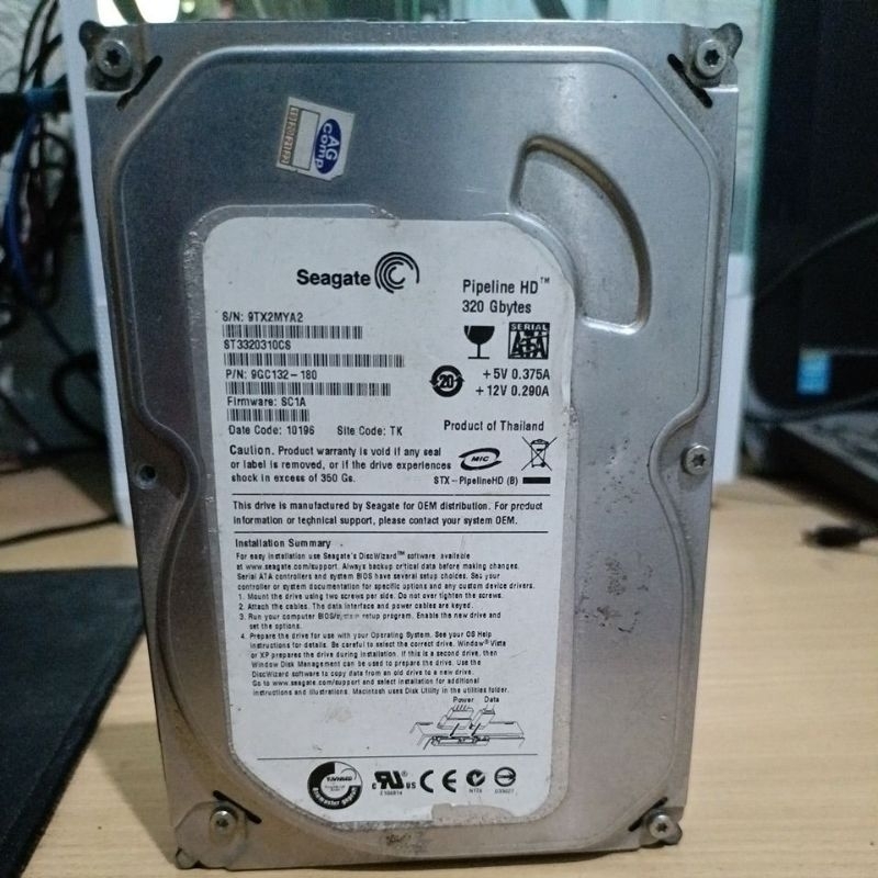 Hardisk HDD PC Seagate 320gb Rusak