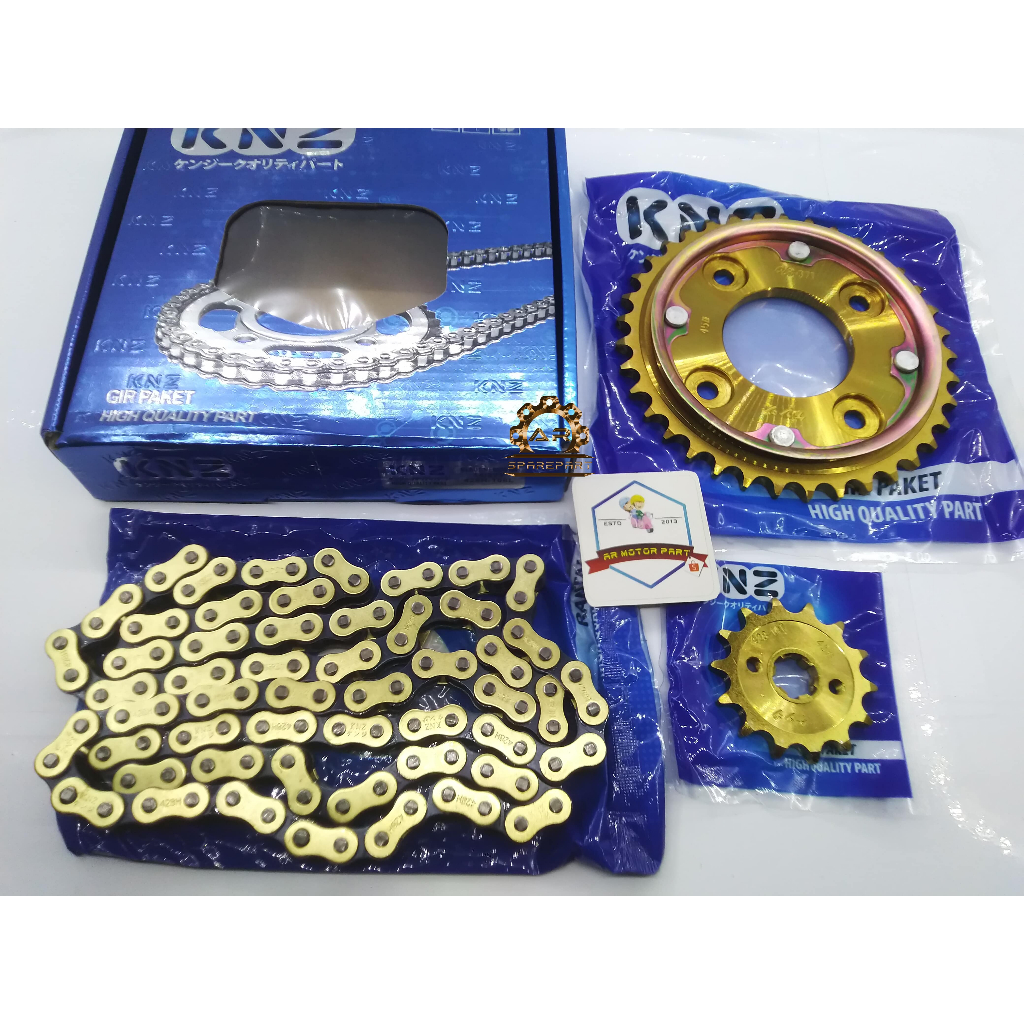 GEAR PAKET BLADE NEW 2012 PNP SUPRA X 125 FI 14/37T - 106L GOLD GIR SET KNZ