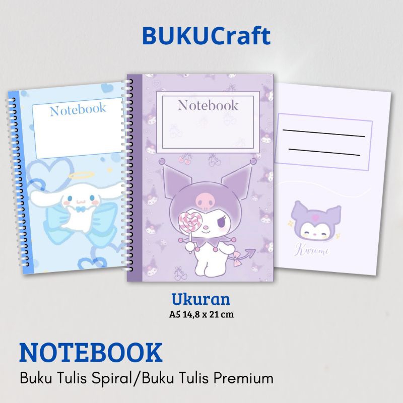 Buku Tulis Catatan buku notebook buku diary Notebook Spiral A5 60 Lembar koleksi cover Estetik kurom