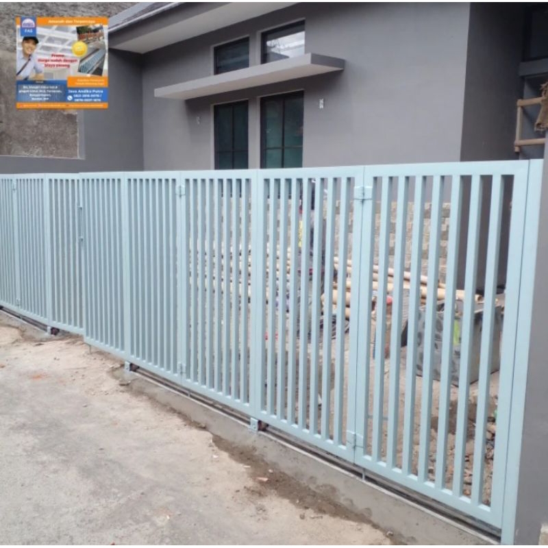pagar full besi hollow galvanis