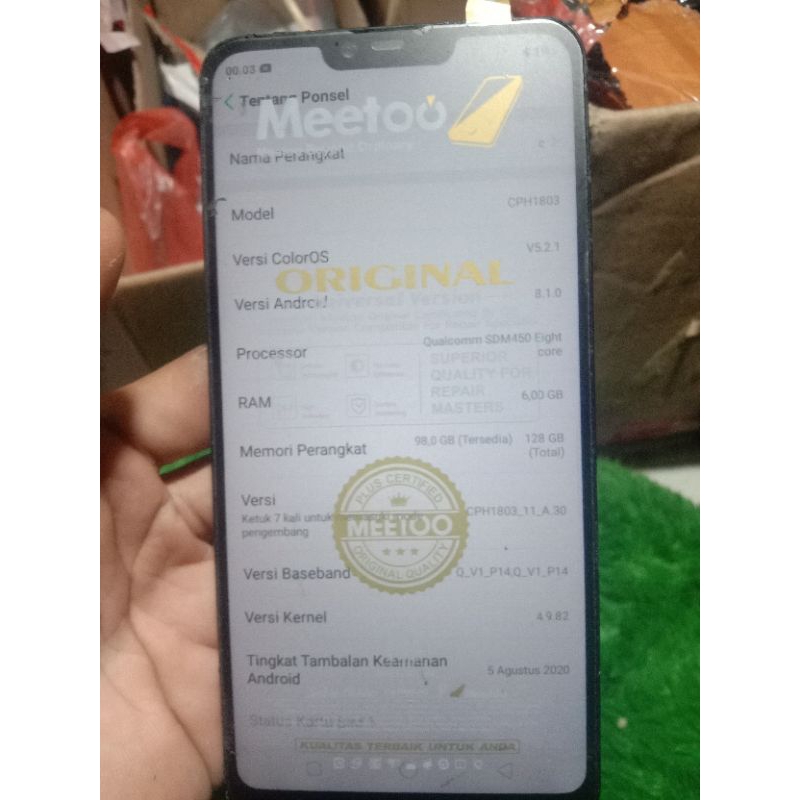 MESIN OPPO A3S Refubish Ram 6/128 Bonus Unit (Baca Dekripsi)