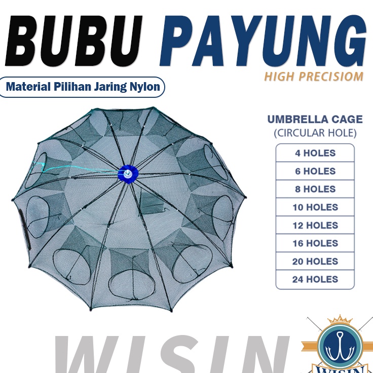 Bisa Cod WISIN Perangkap Ikan Bubu Payung Multi Hole 4 Lubang24 Lubang bubu payung 8 lubangJala Panc