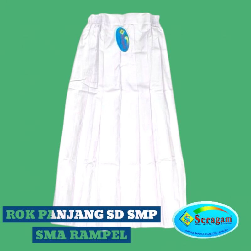 Seragam Sekolah SD SMP SMA Rok Rempel Putih Panjang Merk SERAGAM