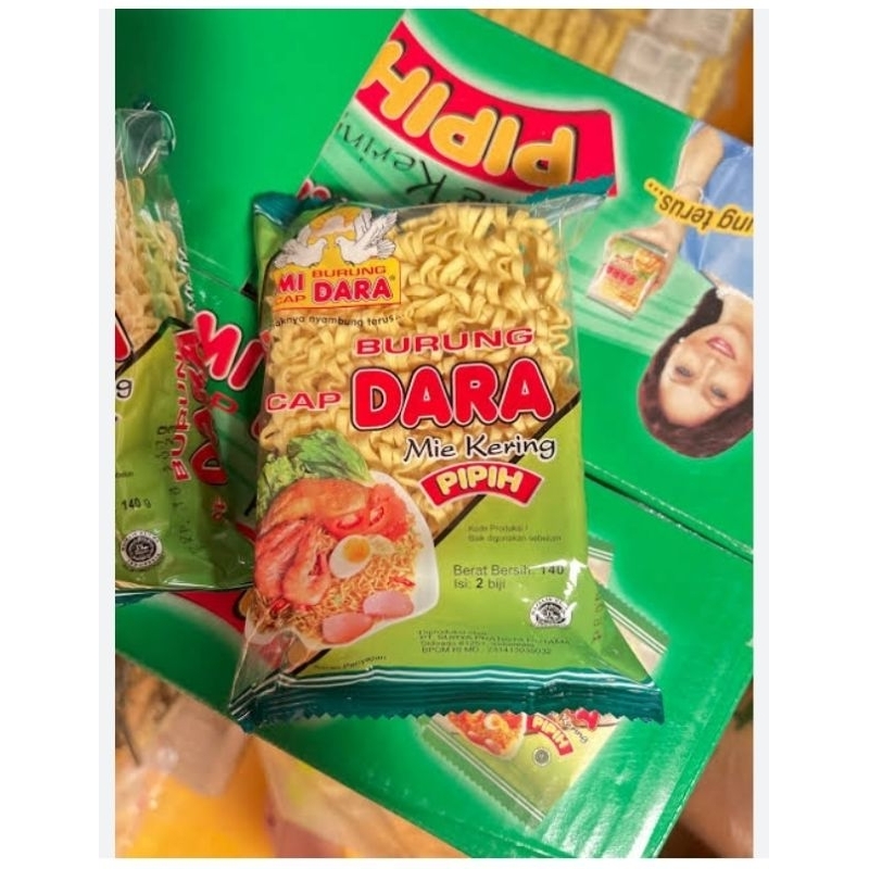 

PROMO ( Paket Hemat mie burung Dara pipih 140g per - 5pcs )