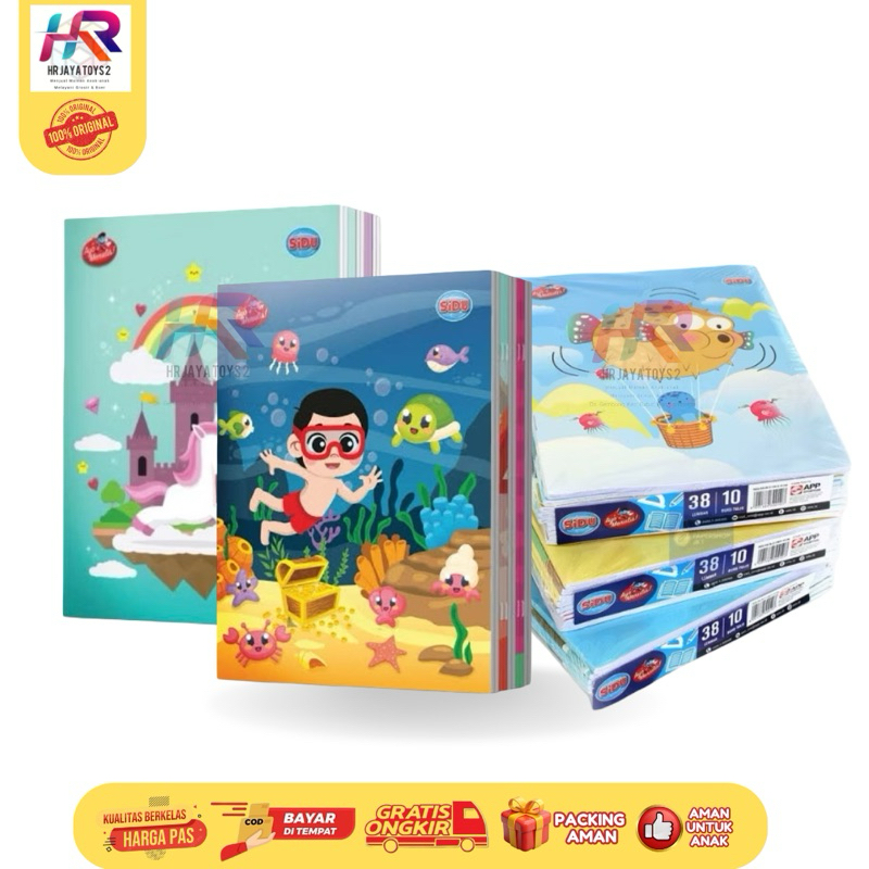 

(SIDU 38) Buku Tulis Isi 10PCS / Buku Tulis SIDU Isi 38 Lembar 1 Pak Isi 10 Buku