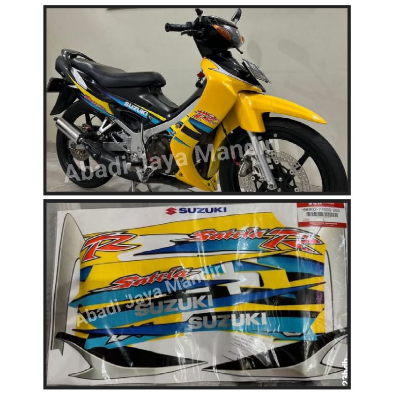 Striping Lis Stiker Suzuki Satria R Hiu Kuning Putih 2004 Asli SGP full set