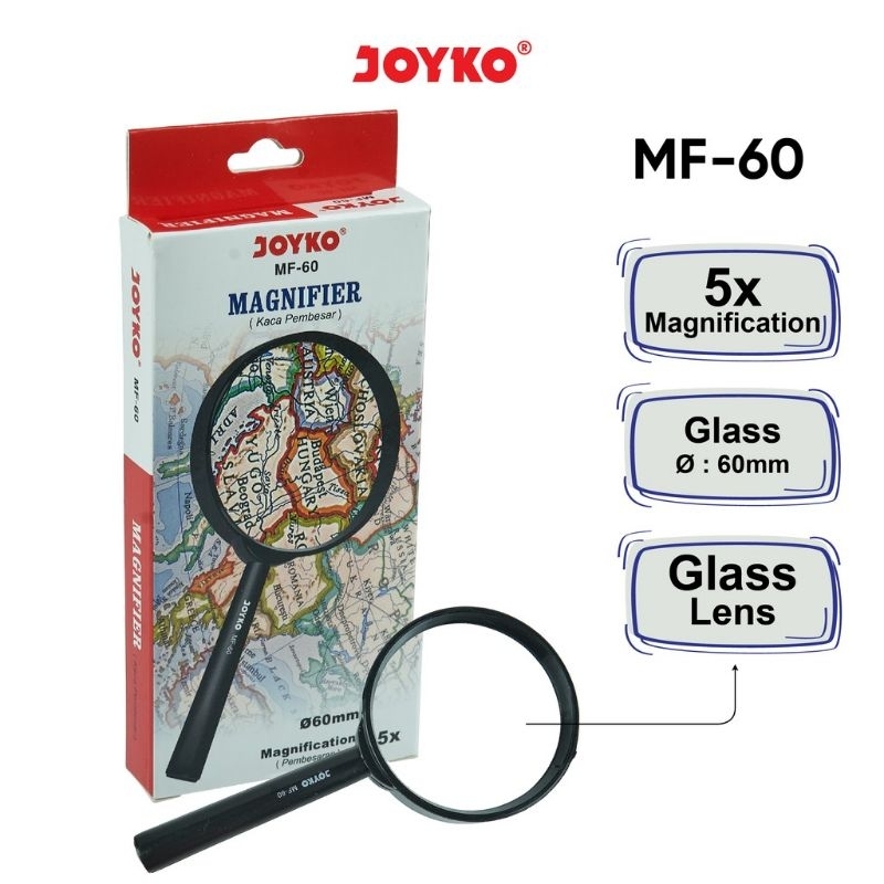 

Kaca Pembesar Joyko MF - 60 mm - 5x magnification Magnifier Lensa Baca Antikarat