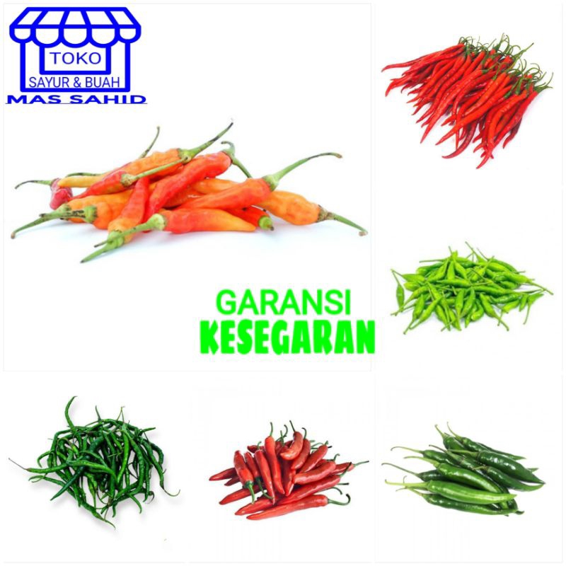 

Cabai Paket Lima Ribu Cabe Goceng Rawit Merah/Kriting Merah/Kriting hijau/Rawit Hijau/Tewe Merah/Tewe hijau