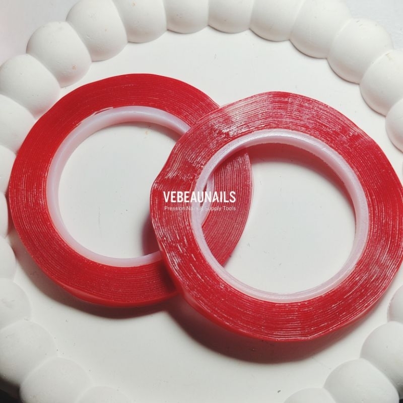 

DOUBLE TAPE MERAH | DOUBLE TAPE NAIL | FOUBLE TAPE AKRILIK | DOUBLE TAPE 2 SISI | 5MM x 3M