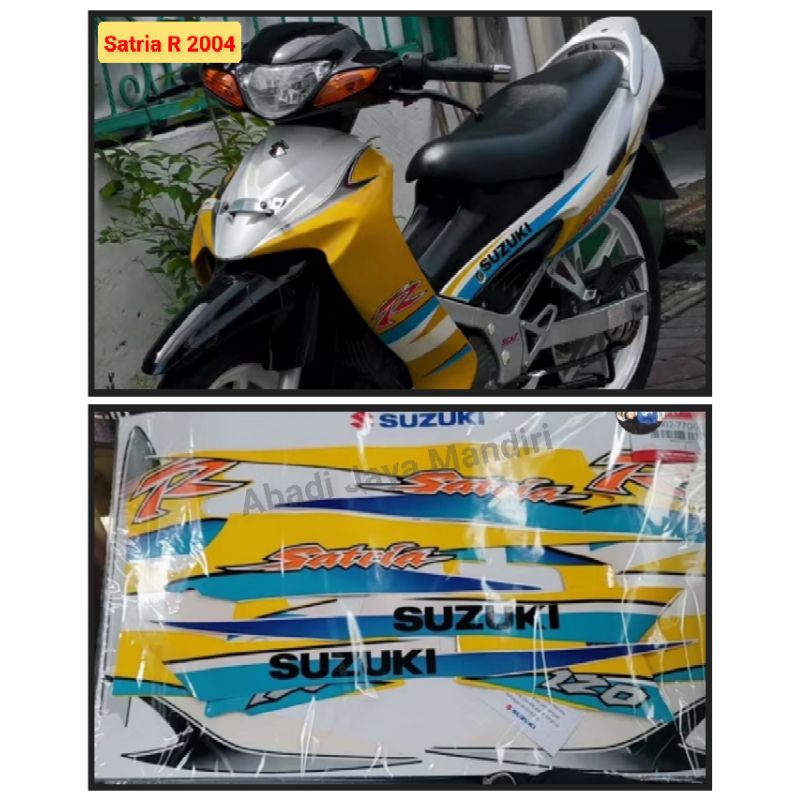 Les Striping Suzuki Satria R Hiu Kuning Putih 2004 Full set Original.