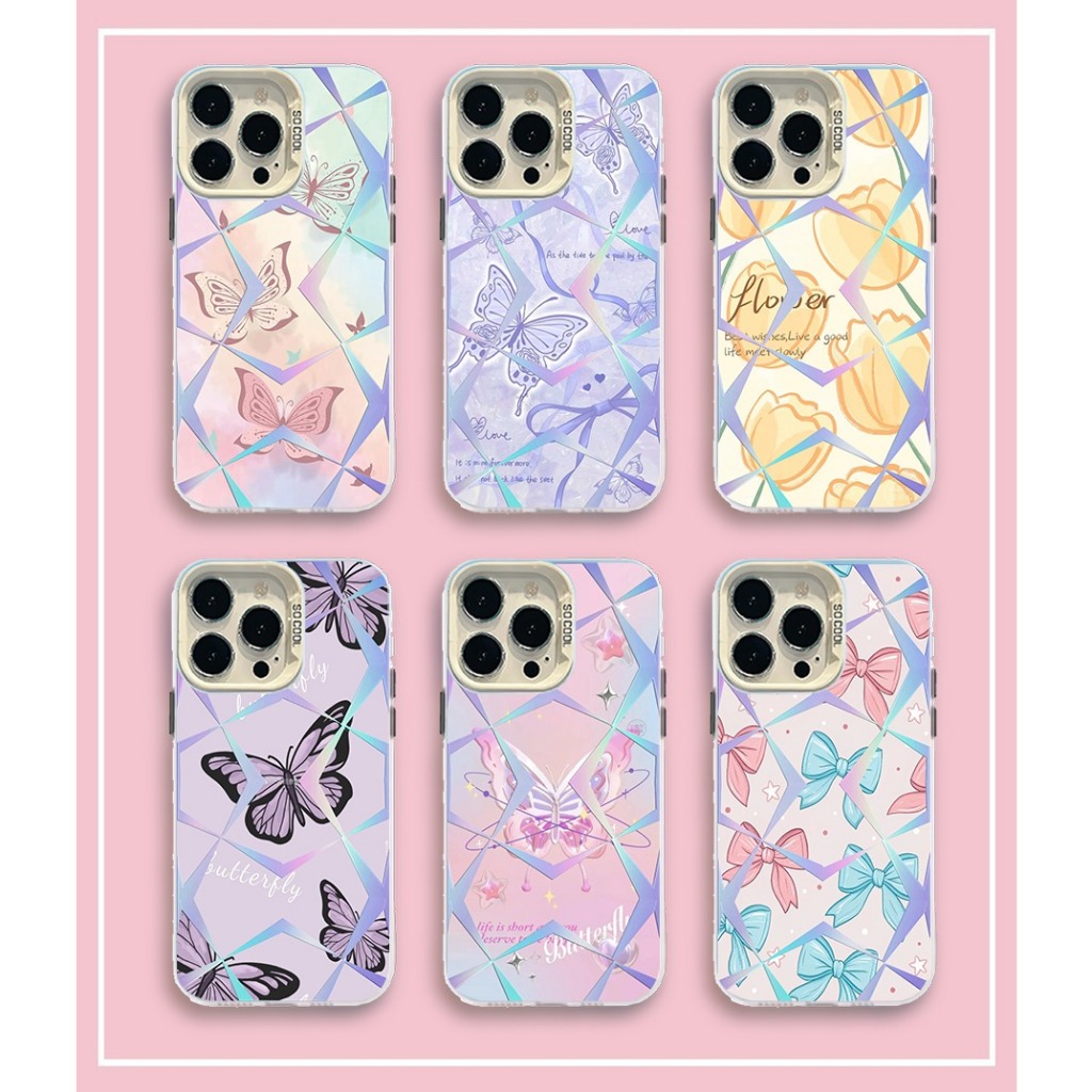 SS1216 Case For OPPO A9 A53 2020 A54 A55 A57 A77S A58 A60 A71 A74 A78 4G 5G Motif Flower ZigZag Butt
