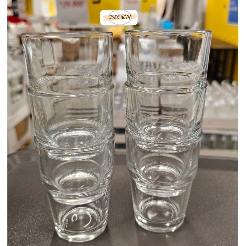Reko gelas kaca bening 17cl, gelas kaca kecil, gelas belimbing, gelas minum, gelas serbaguna