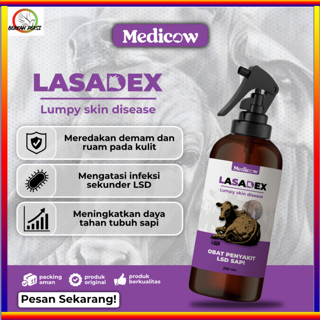 OBAT SPRAY HEWAN PELIHARAAN MENGOBATI PENYAKIT LATO-LATO SAPI KAMBING DLL LASADEX