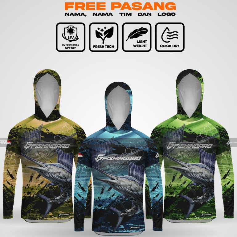 Jersey Baju Mancing Fishingpro Marlin temporaryy Hoodie Anti UV