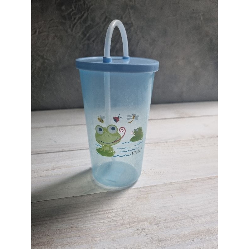 botol minuman model gelas + sedotan