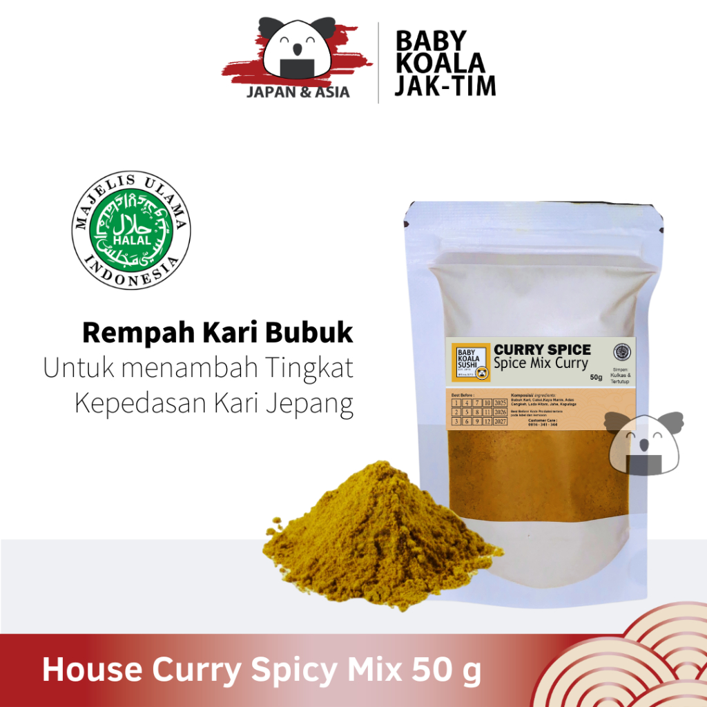 

HOUSE Japan Curry Spicy Mix Rempah Kari 50 g Halal │ Bubuk Kare Jepang Lokal - Jaktim