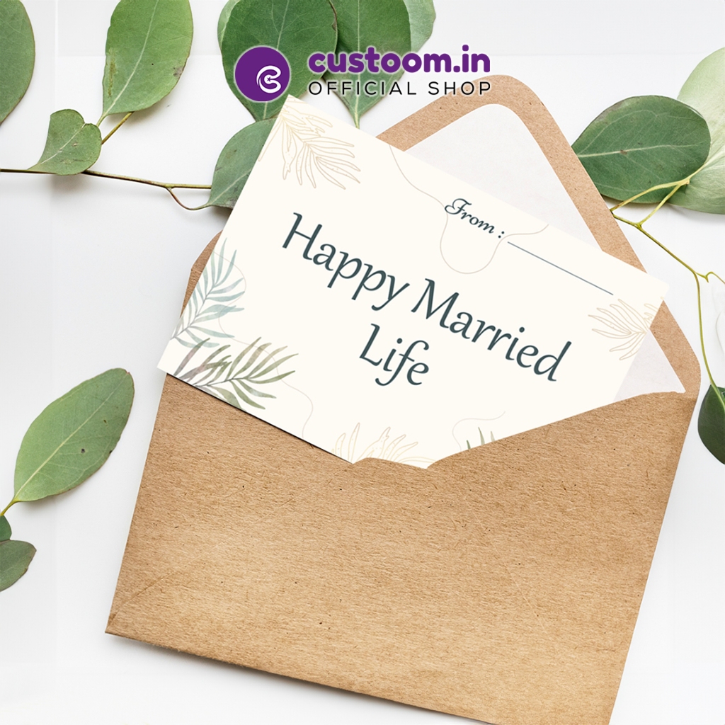 

Wedding Card Custom - Gift Card - Happy Wedding - Custoom.in