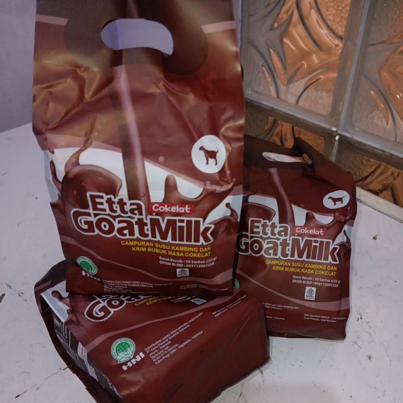 

SUSU EGM COKLAT - Ettawa Goat Milk Rasa Coklat ( susu kambing bagus untuk tubuh ) isi 10sachet NYOKLAT BANGET ENAK
