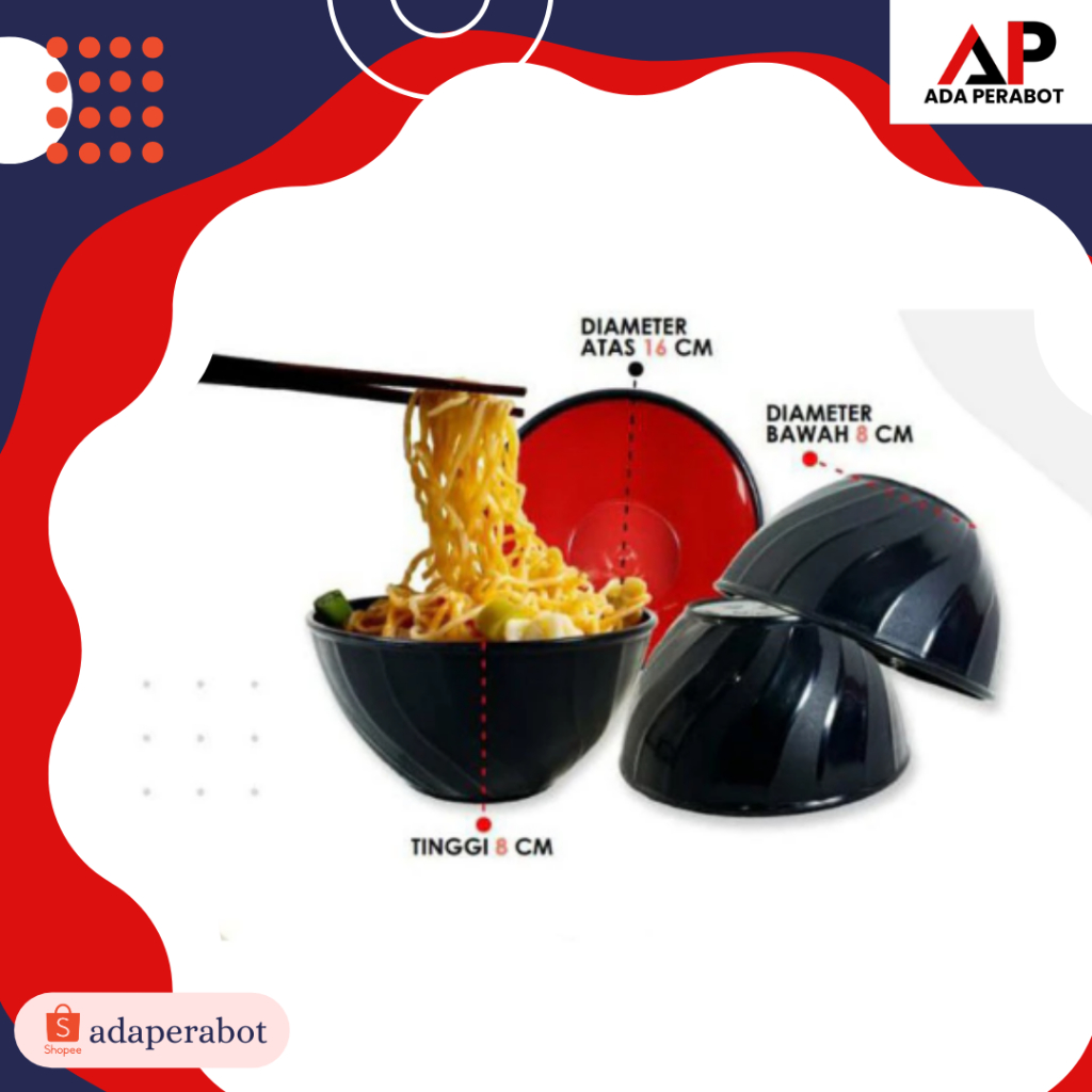 MANGKUK RAMEN PLASTIK BESAR 16 CM / MANGKOK MIE RAMEN JEPANG / MANGKUK MISO / MANGKOK KUAH JEPANG UL