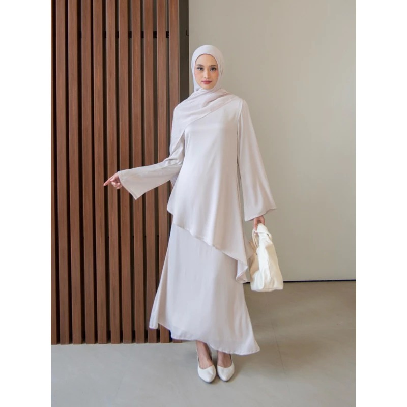 KALUNA ONE SET SILK POLOS SET MALAY WANITA ONE SET RAYA SERIES OUTFIT KONDANGAN DRESS KONDANGAN