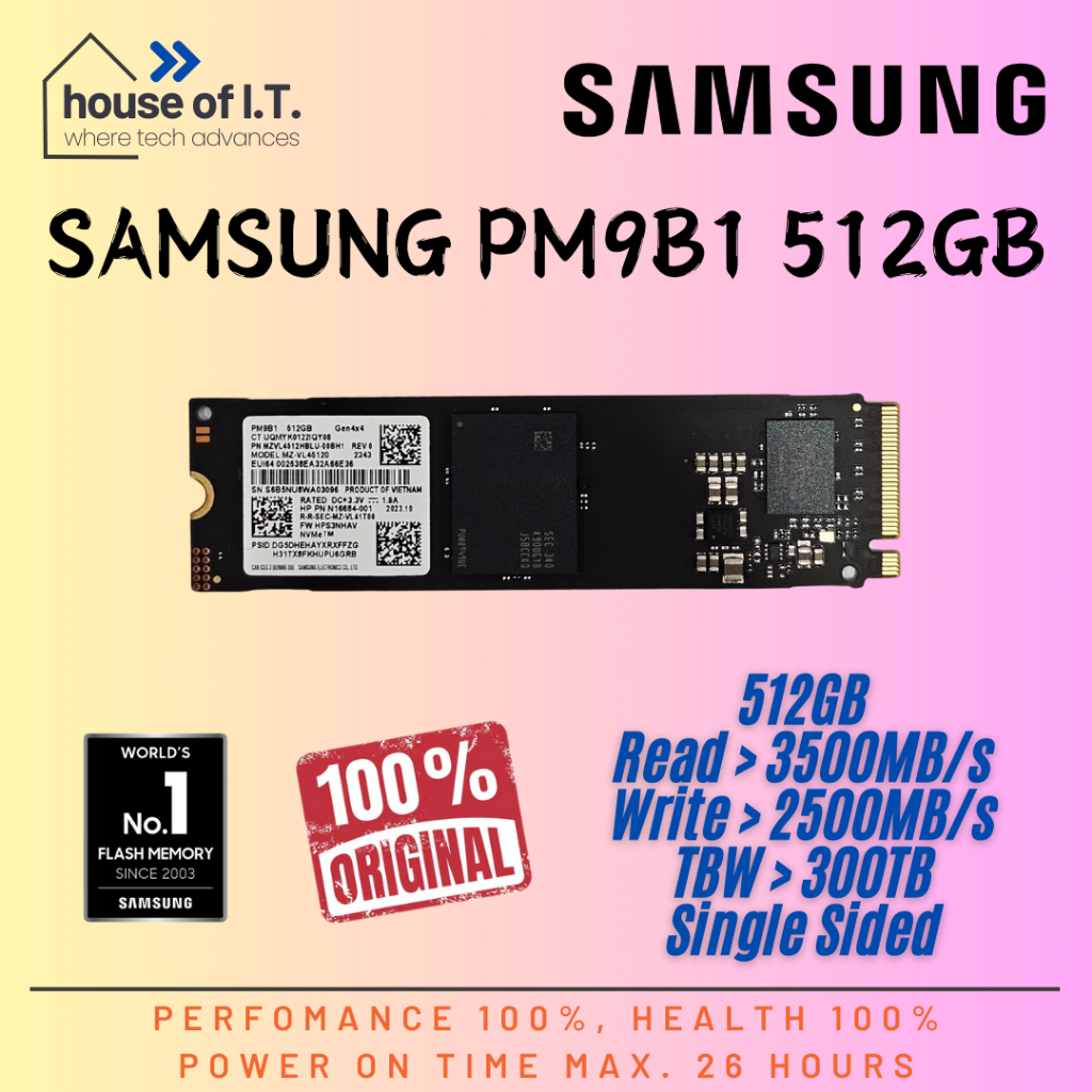 NVMe SAMSUNG SSD 512GB M2 NVMe 512GB PM9B1 - SAMSUNG NVMe 512GB Original