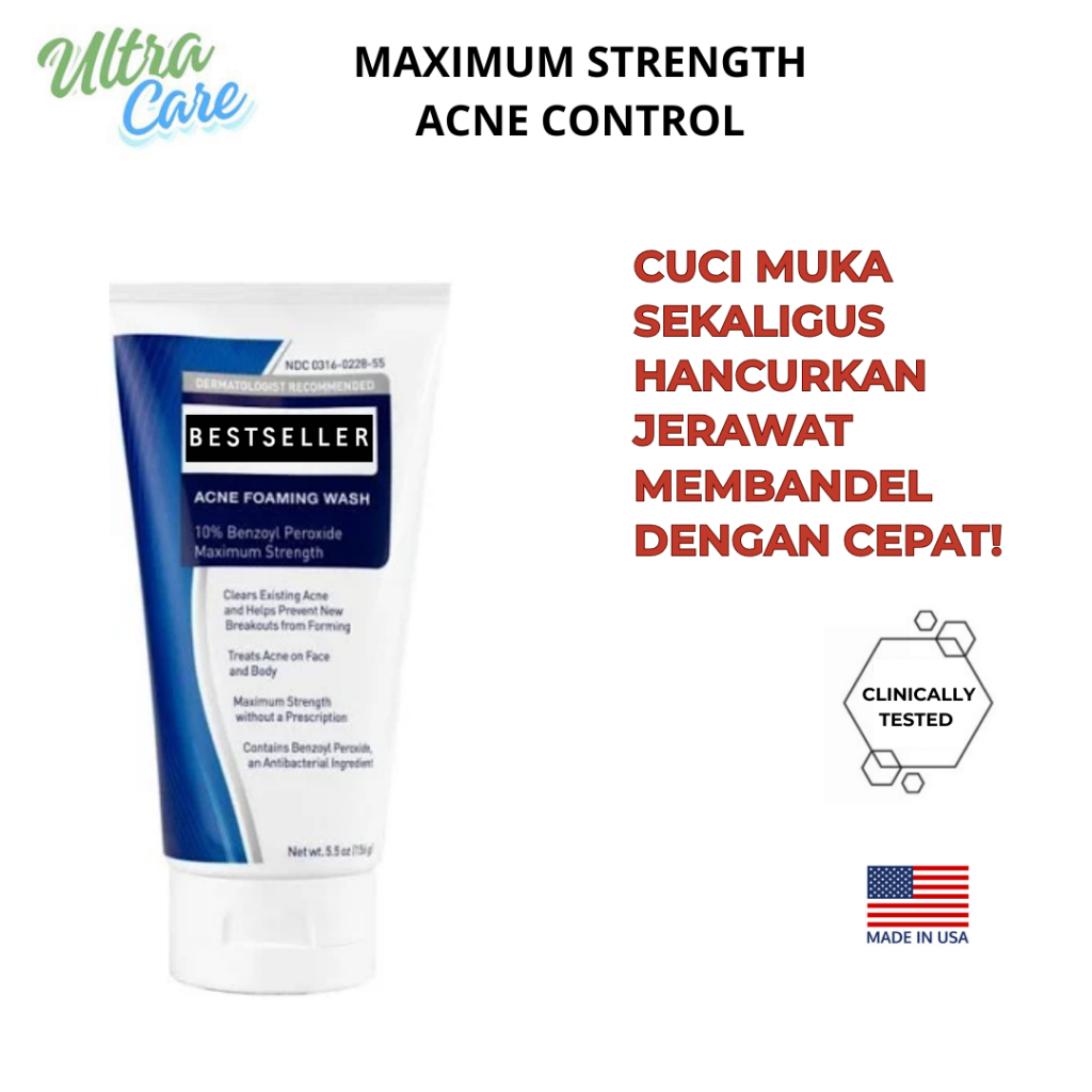[MAX STRENGTH] FACIAL CLEANSER 10% BENZOYL PEROXIDE – JERAWAT MEMBANDEL