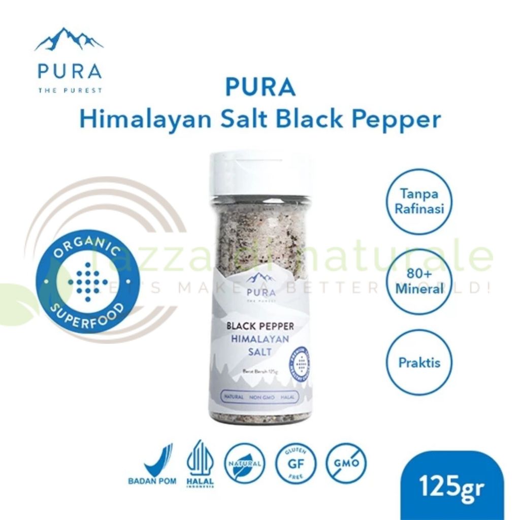 

Pura Himalayan Salt Pepper (125gr) - Garam Himalaya - Garam Organik - Garam Natural - Garam Tanpa Rafinasi