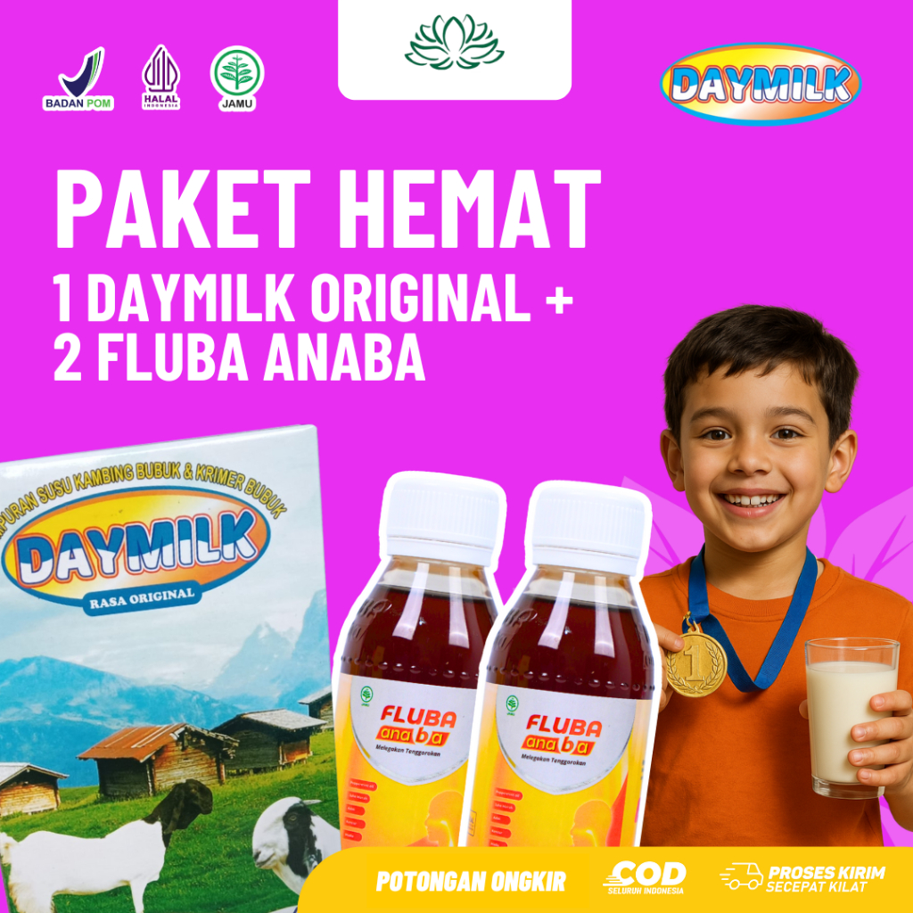 

Susu Kambing Etawa Daymilk Original 1 Box Madu Fluba Anaba 2 Botol