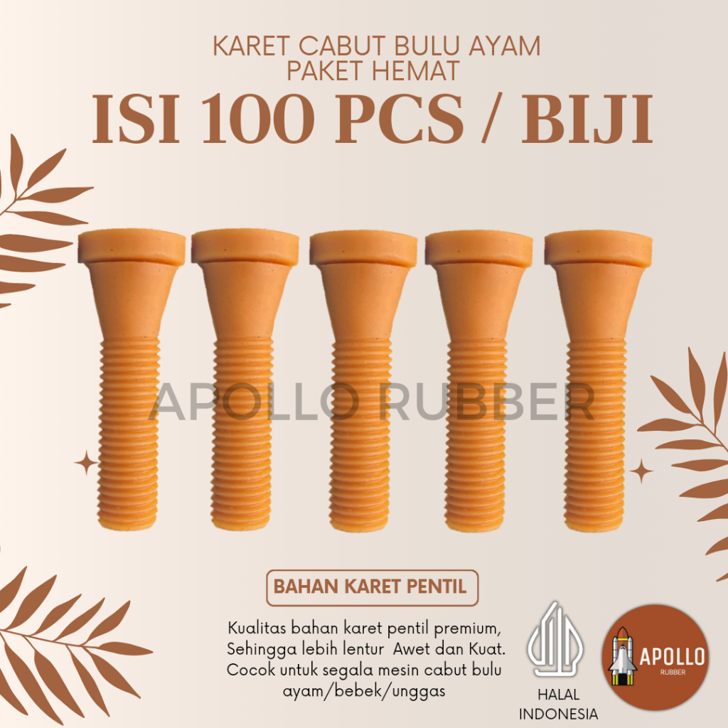 Apollo | Paket Hemat isi 100 pcs Karet Cabut Bulu Ayam | Bebek | Plucker Original murah